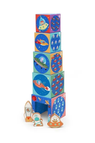 Piramida edukacyjna i drewniane figurki Kosmos Scratch