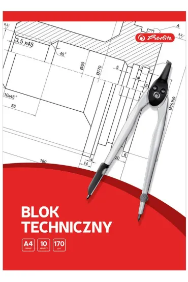 Herlitz Blok techniczny A4 bia�y 10 kartek