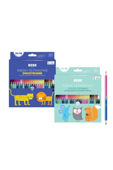 Interdruk Kredki o��wkowe dwustronne BB Kids 48 kolor�w 24 szt.