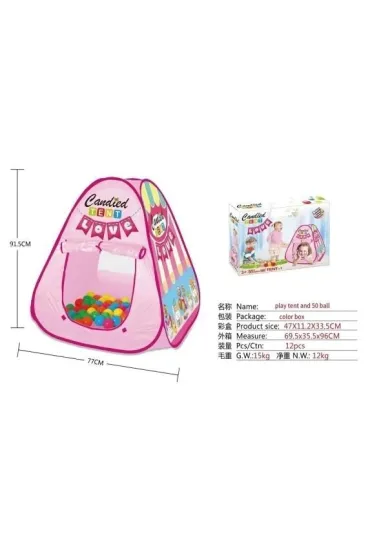 Namiot samorozk�adaj�cy 77cm + 50 pi�ek r�owy