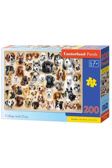 Puzzle 200 el. Collage with Dogs Castorland