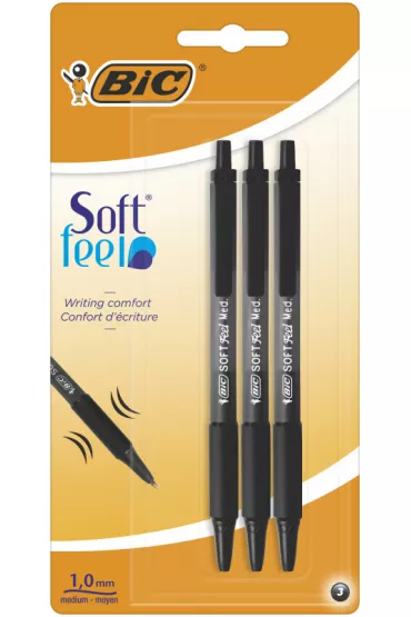 Bic Dugopis Soft Feel Clic Grip czarny 3 szt.