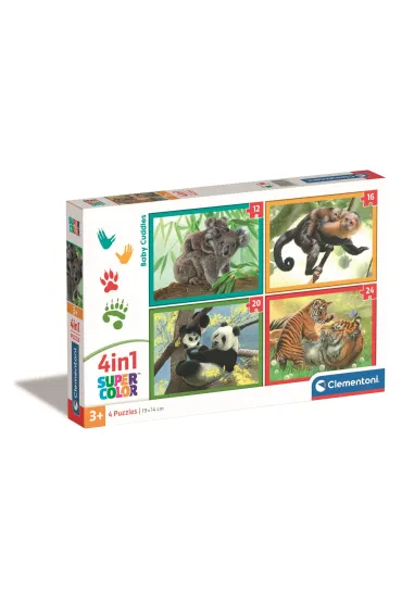 Puzzle 4w1 - SuperColor. Baby Cuddles (12+16+20+24 el.) Clementoni
