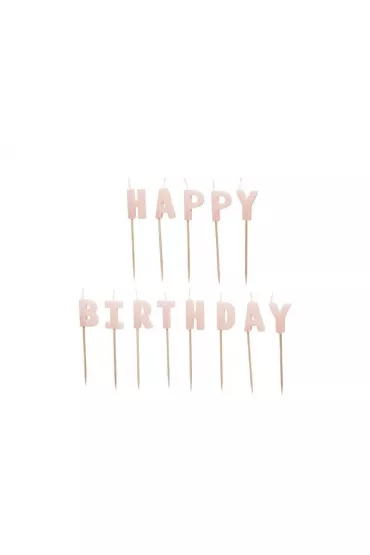 PartyDeco �wieczki Happy Birthday r�owe 2,5cm 13 szt