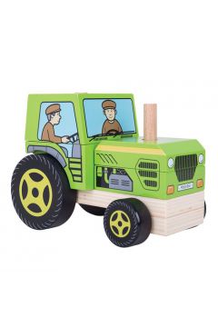 Pojazd z klockw Traktor Bigjigs Toys