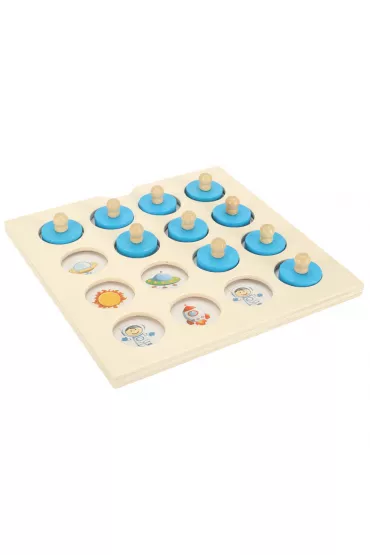 Gra planszowa memory montessori zestaw puzzle drewniane 4 karty