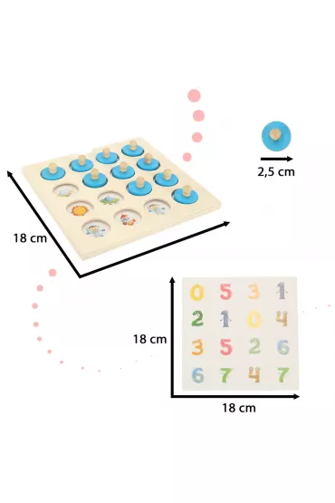 Gra planszowa memory montessori zestaw puzzle drewniane 4 karty