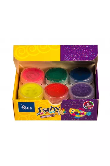 Tetis Farby plakatowe brokatowe 6 x 20 ml