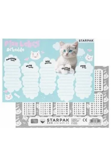 Starpak Plan lekcji z tabliczk� mno�enia Kotki 2 25 szt.