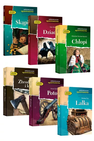Pakiet lektur: Sk�piec, Dziady, Ch�opi, Zbrodnia i kara, Potop, Lalka