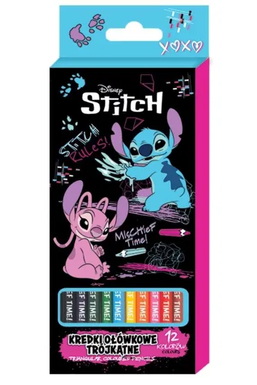 Beniamin Kredki o��wkowe tr�jk�tne Stitch Black 12 kolor�w