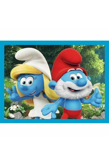 Puzzle + Memos 2w1 (24+30+48 el.) Weso�e zabawy Smerf�w Trefl