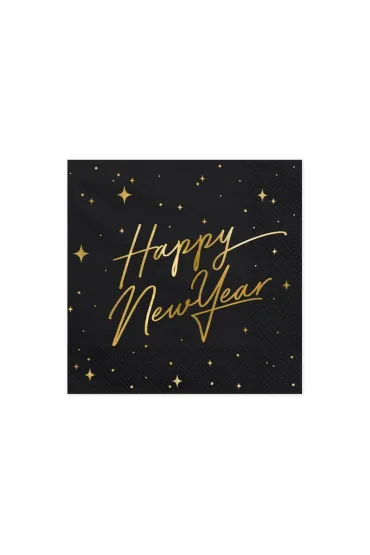 PartyDeco Serwetki Happy New Year 33x33 cm