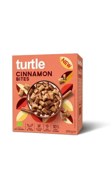 Turtle Poduszki zbo�owe cynamonowe 30% mniej cukru 300 g Bio