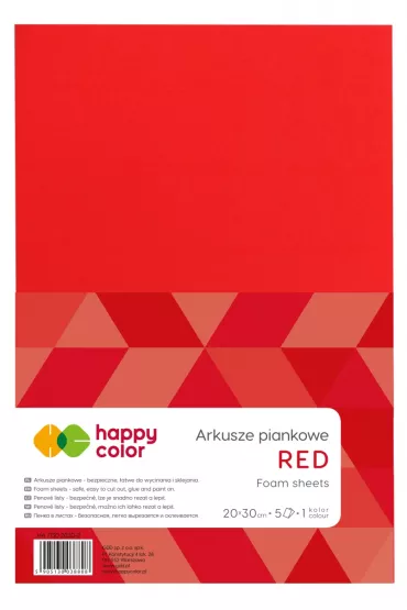 Happy Color Arkusze piankowe czerwone A4 5 szt.