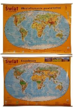 �wiat Krajobrazy Ukszta�towanie powierzchni Mapa �cienna