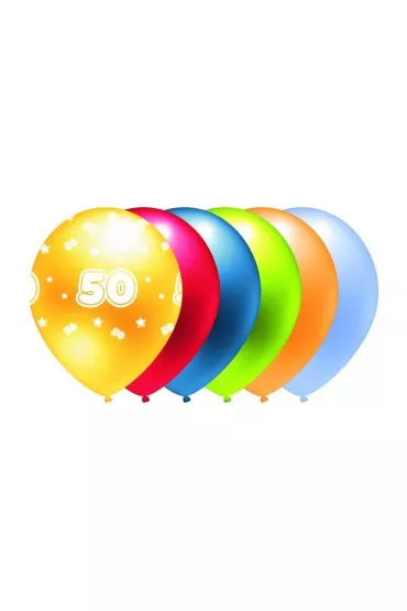 GoParty Balon 50 mix kolor�w metalik 5 szt.