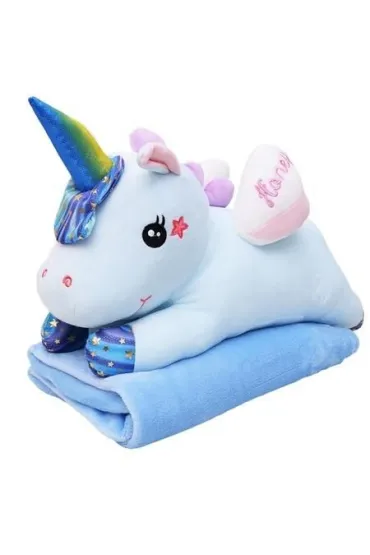 Maskotka przytulanka jednoro�ec niebieski 55cm LeanToys