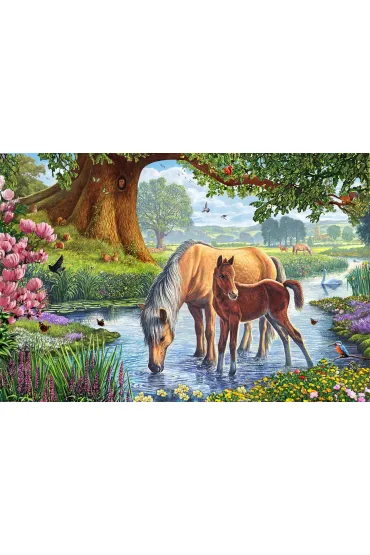 Puzzle 150 el. Konie przy strumieniu Schmidt