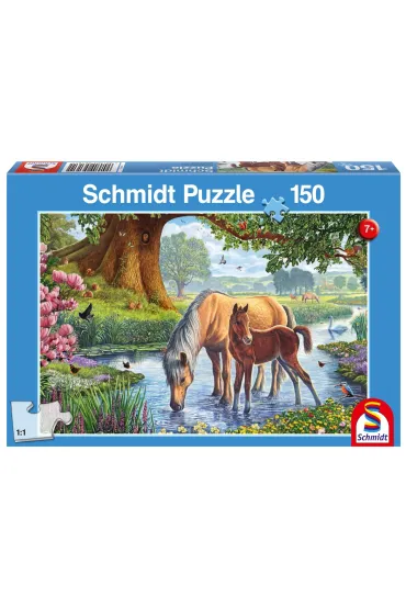 Puzzle 150 el. Konie przy strumieniu Schmidt
