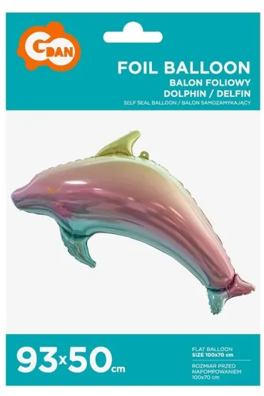Godan Balon foliowy DELFIN, t�czowy - 93 cm
