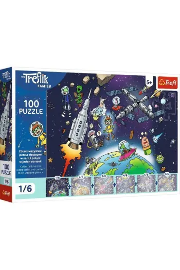 Puzzle UFT 100 el. Treflinka w kosmosie Rodzina Treflik�w 16541