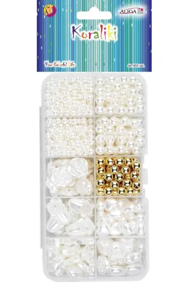 Aliga Koraliki plastikowe 800 szt MIX