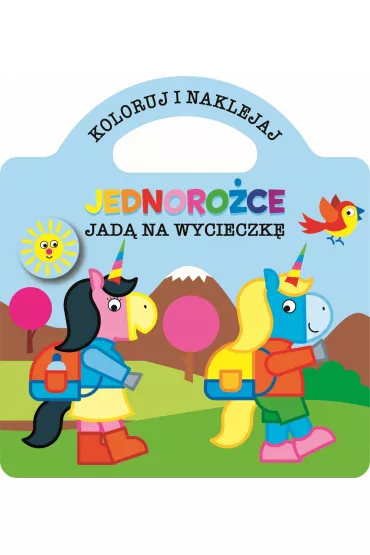 Jednoro�ce jad� na wycieczk�. Koloruj i naklejaj