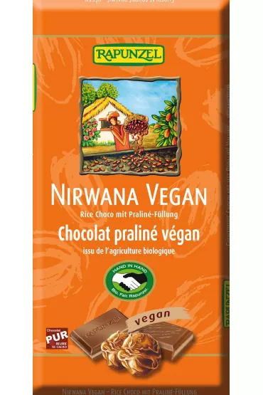 Rapunzel Czekolada kuwertura z nadzieniem pralinowym nirwana 100 g Bio