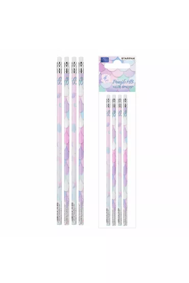 Starpak O��wek z gumk� HB Mermaid 536332 4 szt.