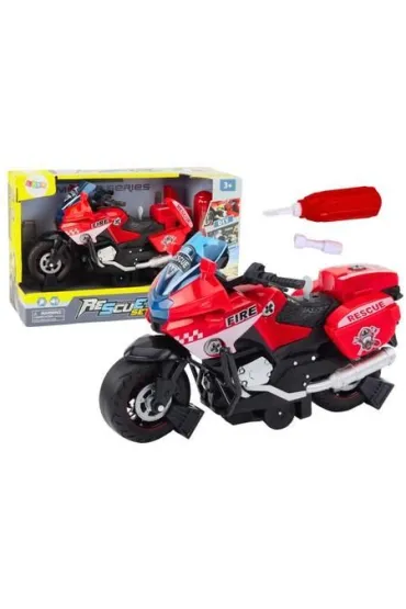 Motocykl do skr�cania ratunkowy DIY �wiat�a d�wi�k LeanToys
