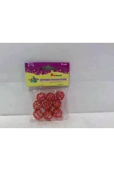 Kulki druciane 2cm 9szt.czerwone PJ500 *