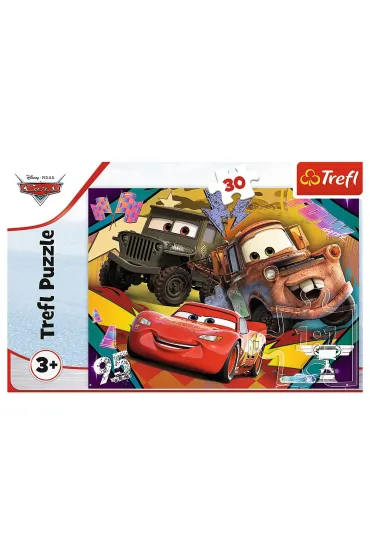 Puzzle 30 el. Rozp�dzone samochody Trefl