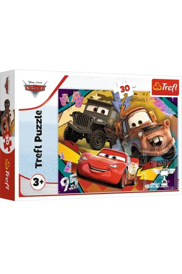 Puzzle 30 el. Rozp�dzone samochody Trefl