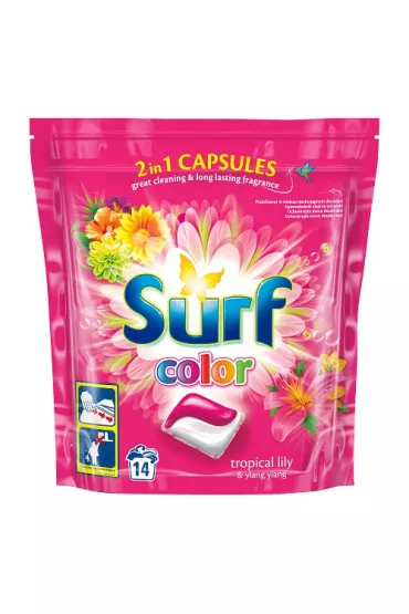 Surf Kapsu�ki do prania do koloru Tropical Lily & Ylang Ylang 14 szt.