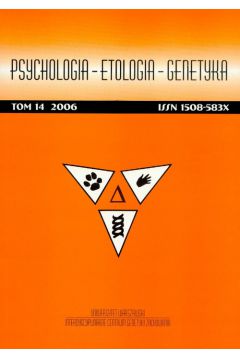 Psychologia etologia genetyka tom 14/2006