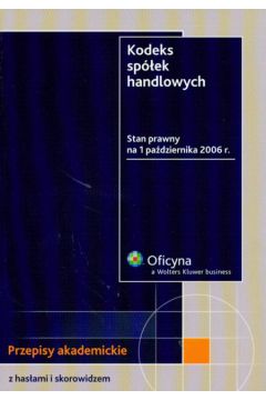 Kodeks sp�ek handlowych Przepisy akademickie