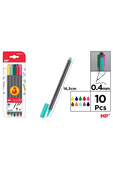 Mp Main Paper Cienkopis MP 0.4mm 10 kolor�w