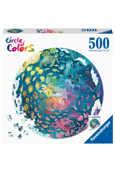Puzzle okr�g�e 500 el. Circle of Colors. Paleta kolor�w. Ocean Ravensburger