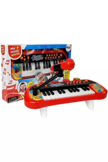 LeanToys Keyboard 24 klawisze USB czerwony