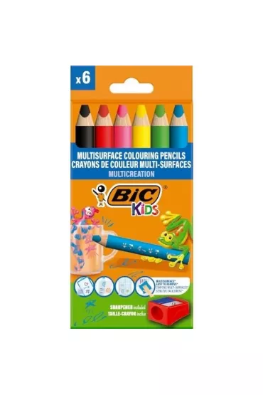 Bic Kredki o��wkowe + temper�wka 6 szt.