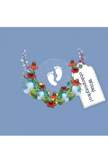 Clear Creations Karnet Swarovski kwadrat CL3412 Narodziny Witaj ch�opczyku