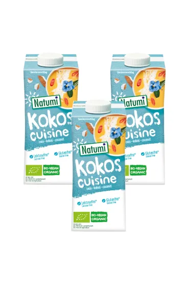 Natumi Zag�szczony produkt kokosowy do gotowania i pieczenia bezglutenowy Zestaw 3 x 200 ml Bio
