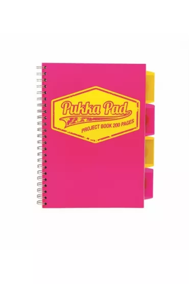 Ko�ozeszyt B5 Pukka Pad Project Neon Pink kartka 100 kartek