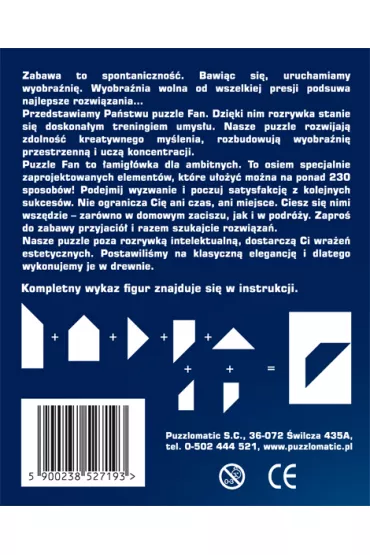 Puzzle drewniane. Seria Fan Big Fun Republic (Puzzlomatic)