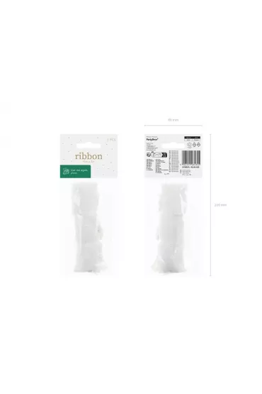 PartyDeco Wst��ka szyfonowa bia�y 40mm/5m 3 szt.