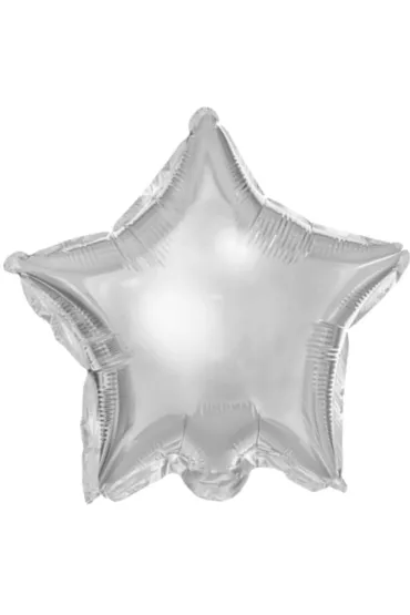 PartyDeco Balony foliowe Gwiazdka, 25cm, srebrny: 1op./25szt.