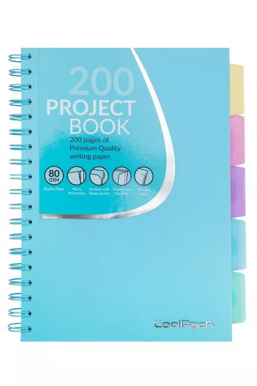 CoolPack Ko�ozeszyt B5 PP Pastel Powder Blue kratka 100 kartek