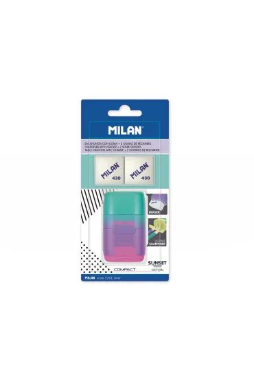 Milan Temper�wko z gumk� Compact Sunset na blistrze zielono-fioletowo-r�owa