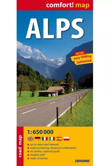 Comfort! map Alpy (Alps), 1:650 000 mapa